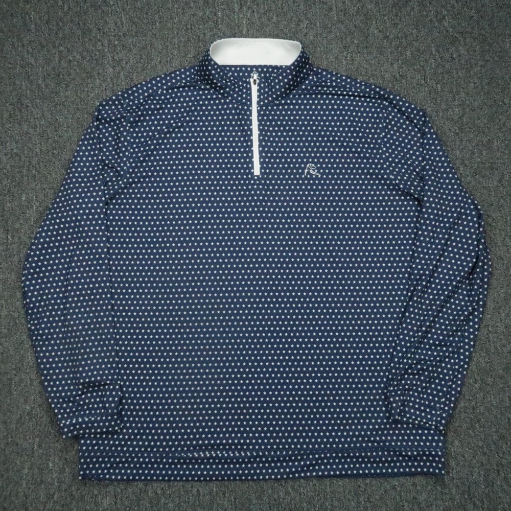 Rhoback Pullover Mens 3XL Blue The Armstrong Stars Performance Quarter Zip Q-Zip
